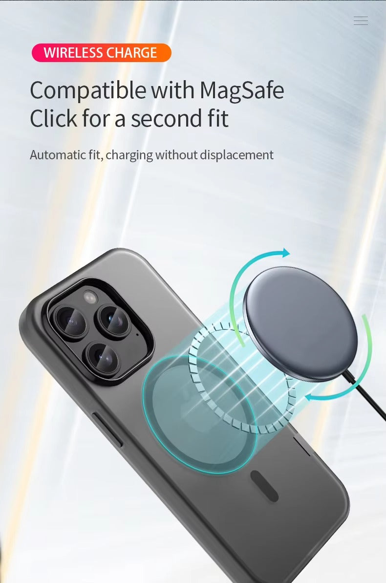 Luxury Apple iPhone Case, MagSafe Compatible, Camera Lens & Screen Protection, Ultra Thin, Shockproof, Magnetic Full All Around Cover – Matte TPU Bumper Case with Wireless Charging Support & Magnetic Snap Fit