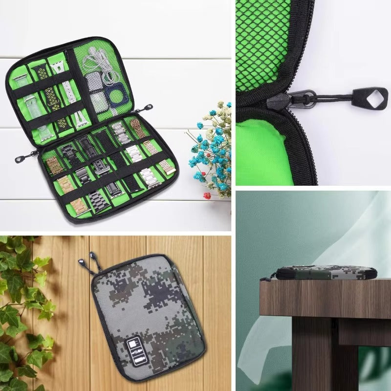 Premium Waterproof Travel Organizer Bag for Laptop Accessories – Compact Storage Case for External Hard Drive, Chargers, Cables, Headphones, SD Cards, U-Disk, Power Bank