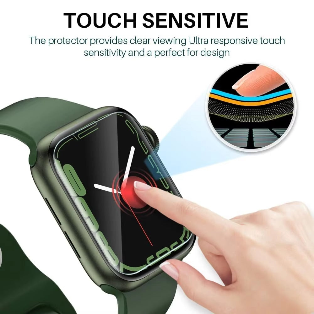 Ultra-Thin Hydrogel Screen Protector for Apple Watch – Edge-to-Edge Flexible Film, Anti-Scratch, Bubble-Free, HD Clarity, Water & Dust Resistant, Not Glass