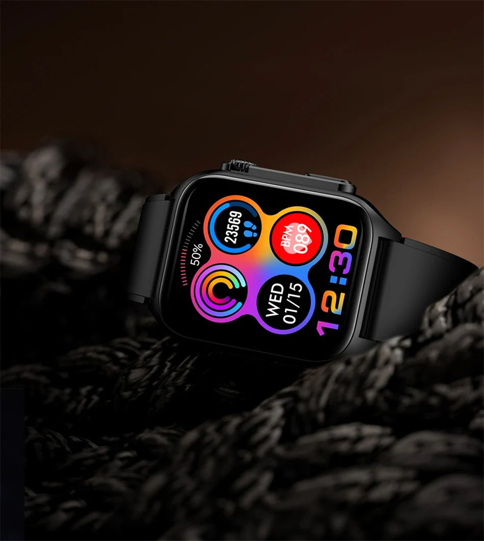 Premium Health Smartwatch for iPhone – Non-Invasive Blood Glucose Monitor with ECG+PPG, AI Voice Assistant, Bluetooth Calling