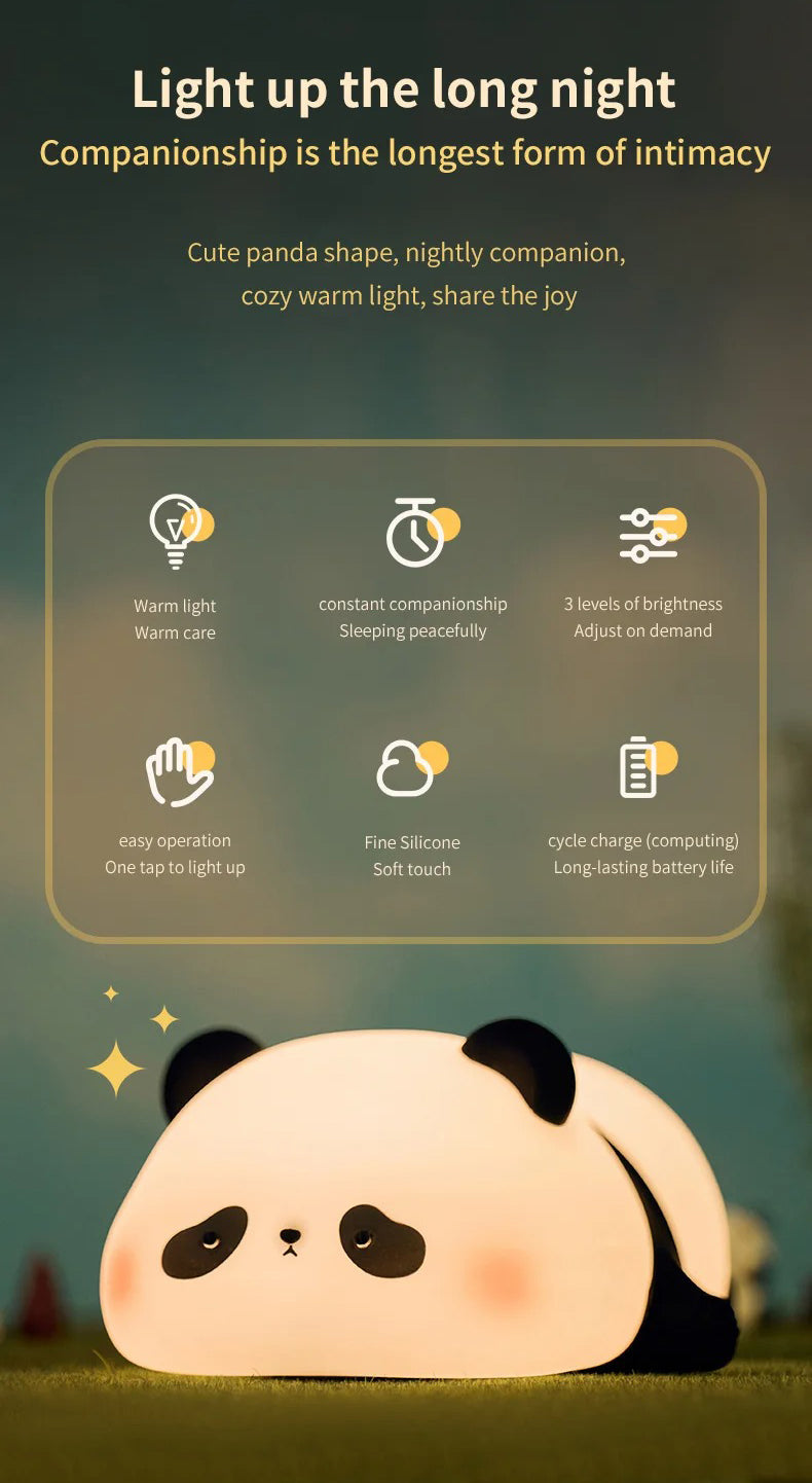 Premium Cute Animal LED Night Light – Touch Sensor, USB Rechargeable Silicone Lamp, 3 Brightness Levels, 30-Min Timer, Bedside Kids Room Decor, Portable & Soft Glow