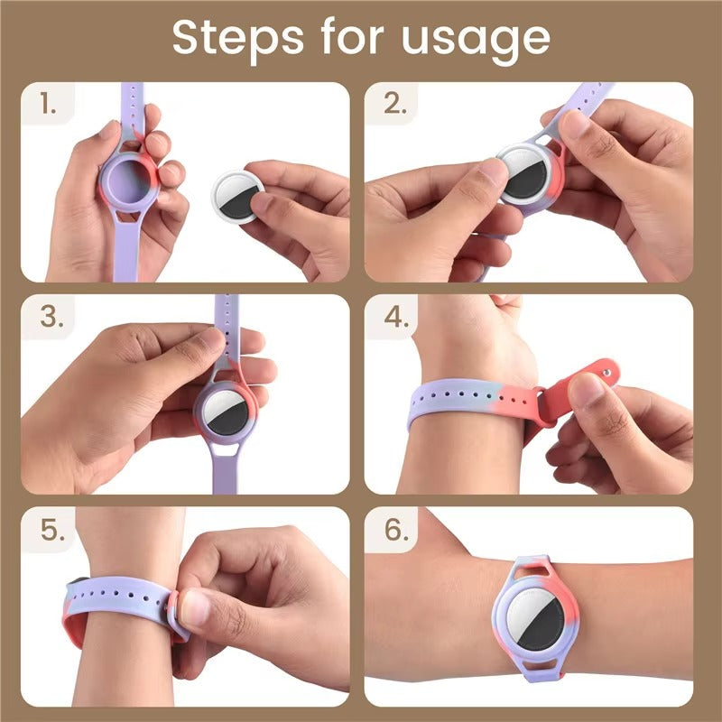 Premium Kids AirTag Wristband – Soft Silicone Anti-Lost Tracker Strap, Comfortable Durable Protective Bracelet for Children, Baby-Safe Material