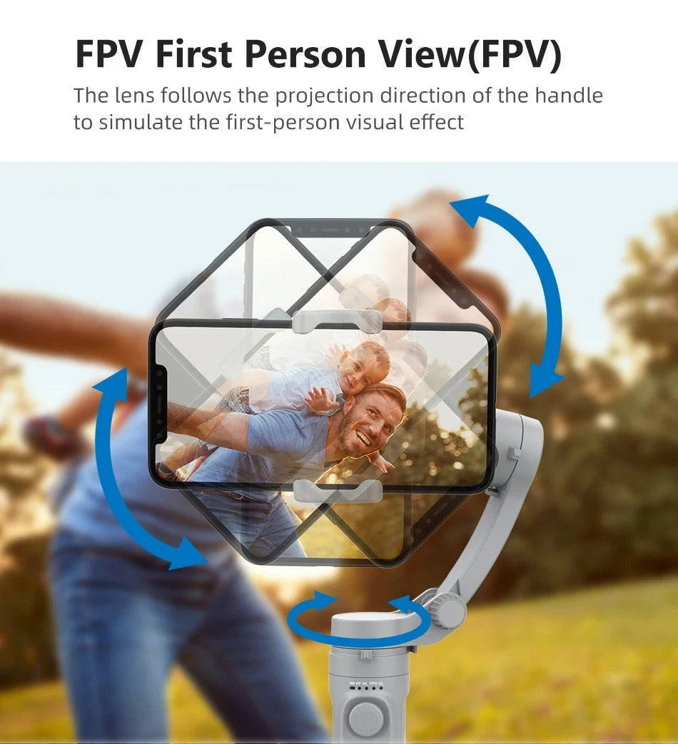 Advanced 3-Axis Smartphone Gimbal Stabilizer – Foldable Handheld Video Rig with Bluetooth, Anti-Shake, Vertical Shooting, for Vlog, YouTube, TikTok Recording