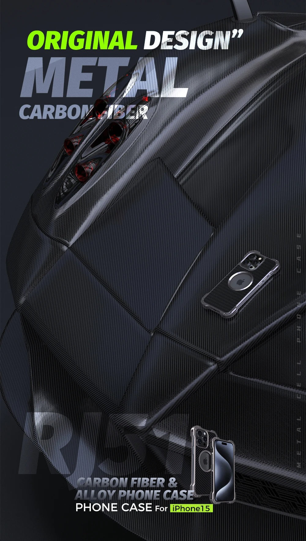 Robust Apple iPhone Case, MagSafe Compatible, Camera Lens & Screen Protection, Ultra Thin, Shockproof, Magnetic Full All Around Cover – Carbon Fiber Aluminum Alloy Case with Built-In Holder Ring & Lightweight Frame