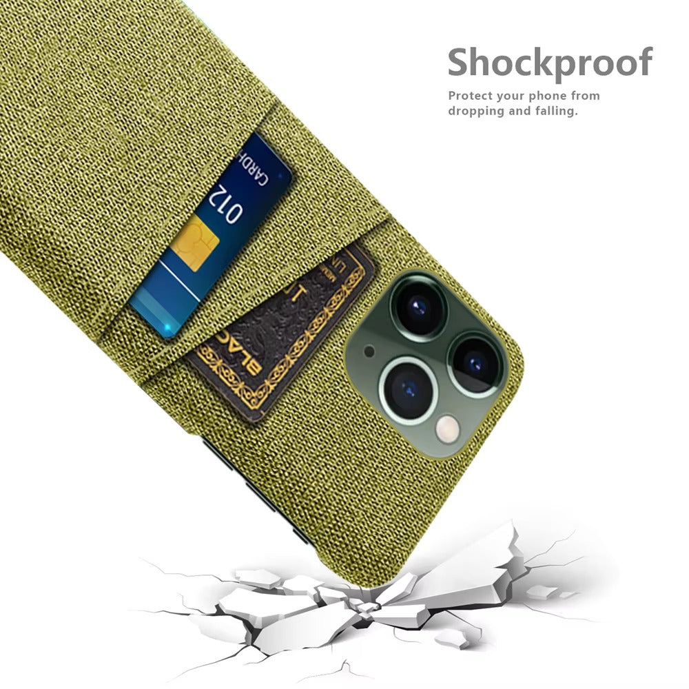 Premium Apple iPhone Case, MagSafe Compatible, Camera Lens and Screen Protection, Ultra Thin, Shockproof, Magnetic, Full All Around Protection, Dual Card Fabric Cover
