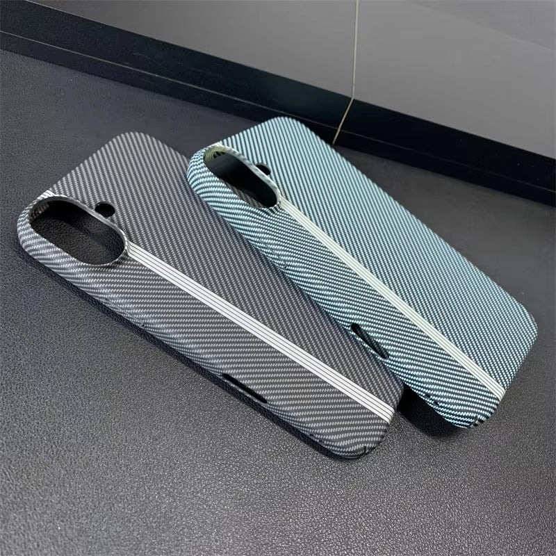 High Quality Apple iPhone Case, MagSafe Compatible, Camera Lens & Screen Protection, Ultra Thin, Shockproof, Magnetic Full All Around Cover – Double Color Carbon Fiber Texture Matte Case with Ultra Thin Shockproof Design