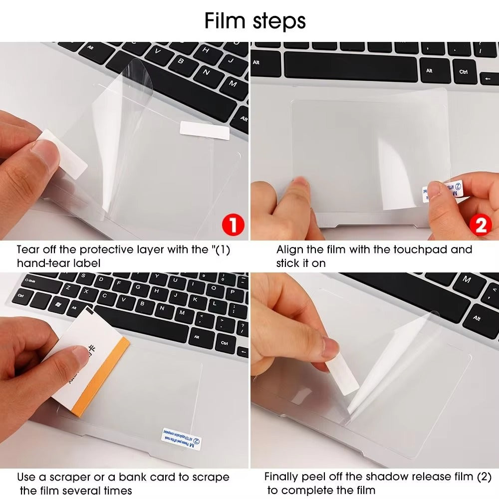 Premium Clear Touchpad Protector for MacBook Air and Pro – Anti-Scratch Transparent Film Sticker for 13, 14, 15, 16 Inch Laptops with Touch Bar, 2023 Compatible