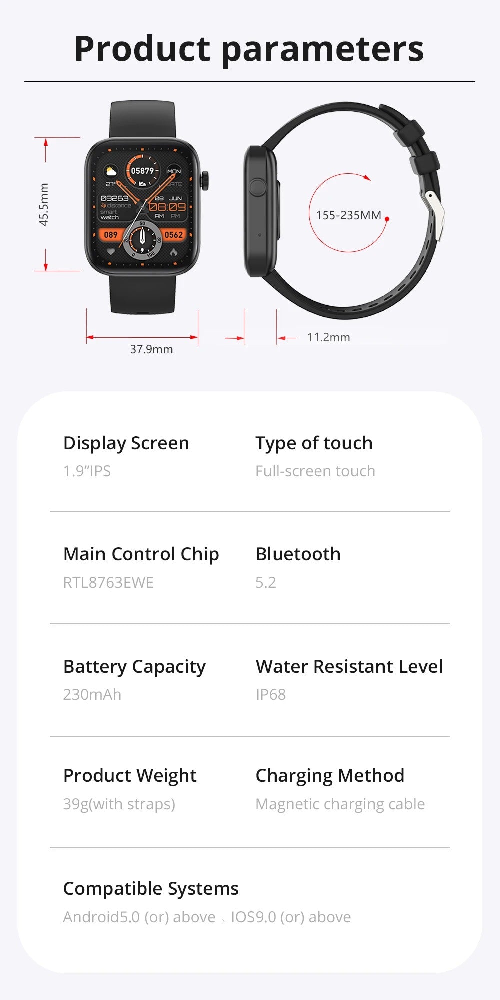 Luxury Bluetooth Calling Smartwatch – 1.9" HD Display, Health Monitor, IP68 Waterproof, Heart Rate & SpO2 Tracker, Fitness Watch with Voice Assistant