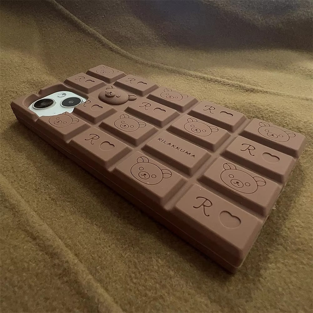 Premium Apple iPhone Case, MagSafe Compatible, Camera Lens and Screen Protection, Ultra Thin, Shockproof, Magnetic, Full All Around Protection, 3D Bear Chocolate Cover