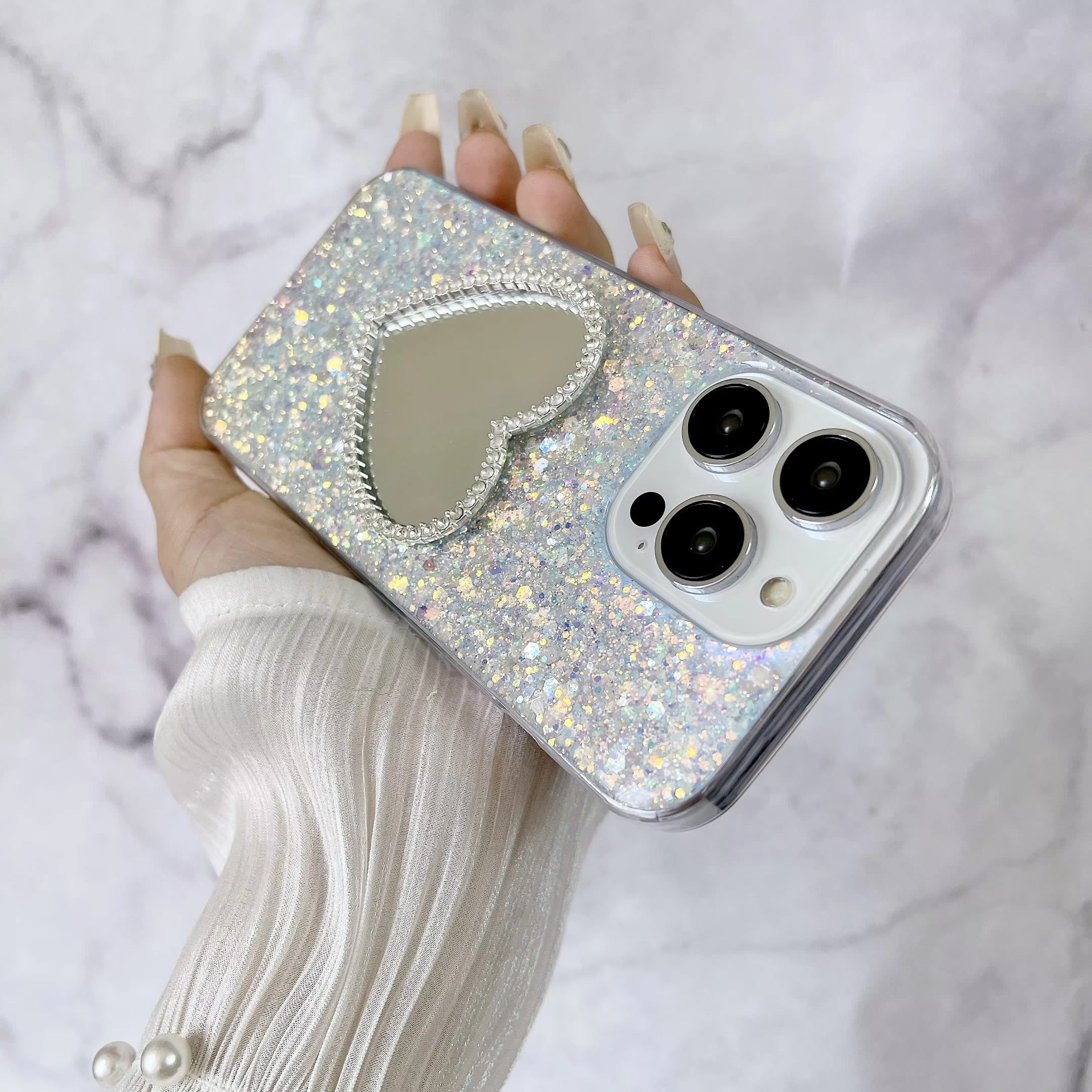 Luxury Apple iPhone Case, MagSafe Compatible, Camera Lens and Screen Protection, Ultra Thin, Shockproof, Magnetic, Full All Around Protection, Glitter Mirror Soft Cover