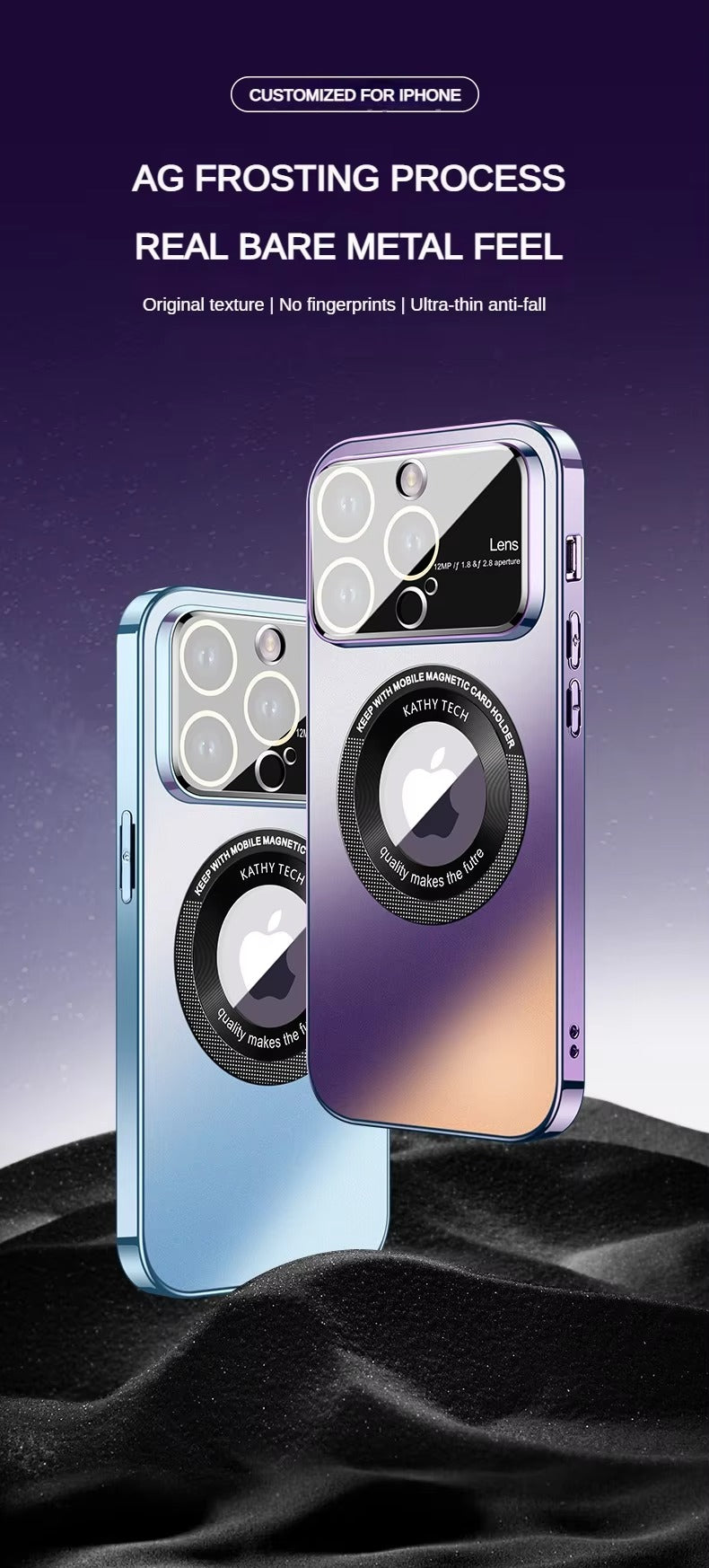 Premium Apple iPhone Case MagSafe Compatible, Camera Lens & Screen Protection, Ultra Thin Shockproof Magnetic Full All Around Protection Cover with Frosted AG Matte Back Design