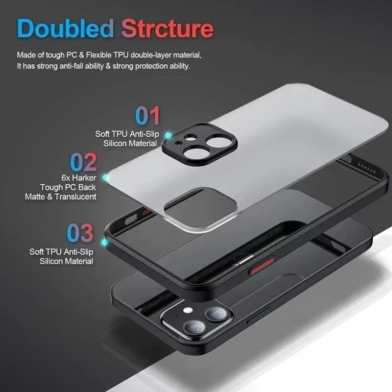 Robust Apple iPhone Case, MagSafe Compatible, Camera Lens & Screen Protection, Ultra Thin, Shockproof, Magnetic Full All Around Cover – Matte Armor Case with Clear Silicone Edges & Hard PC Back for Durable Protection