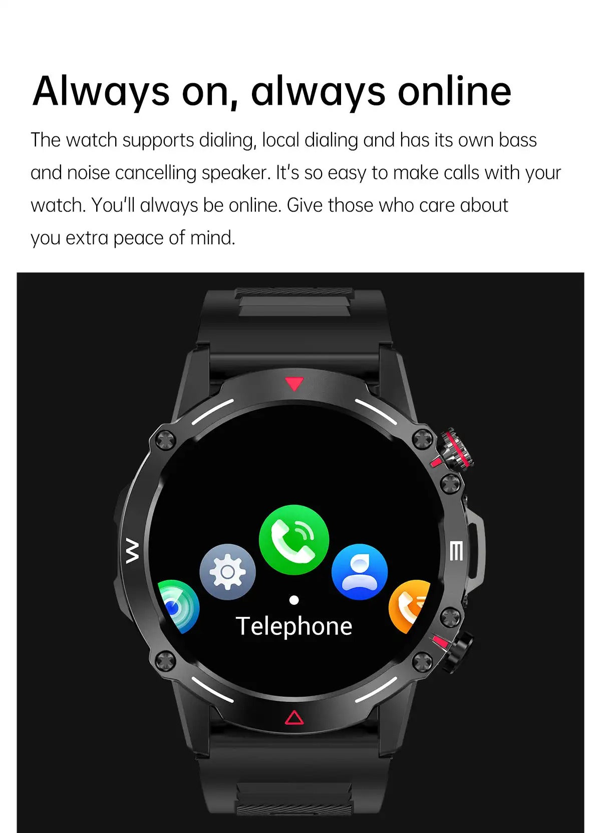 Premium Rugged AMOLED Smartwatch – 1.43" Bluetooth Calling Watch, IP68 Waterproof, Fitness Tracker, SpO2, Sleep Monitor, Voice Assistant, Long Battery Life