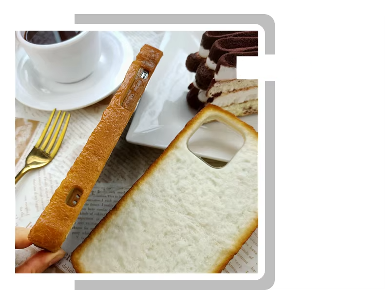 Premium Apple iPhone Case, MagSafe Compatible, Camera Lens and Screen Protection, Ultra Thin, Shockproof, Magnetic, Full All Around Protection, 3D Toast Bread Soft Cover