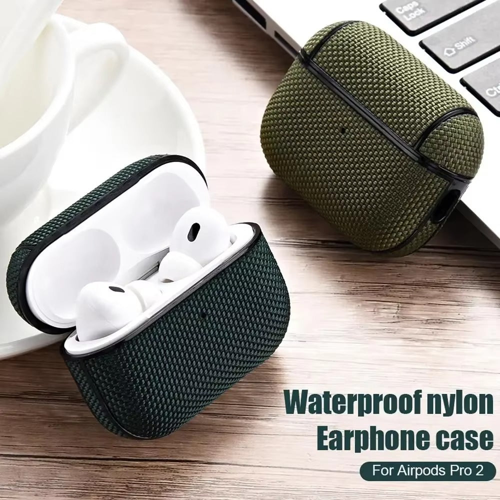 High-Quality Waterproof Nylon Case for AirPods Pro 1/2/3, USB-C Charging, Shockproof Protective Pouch for 4th Gen Wireless Earbuds and Headphones