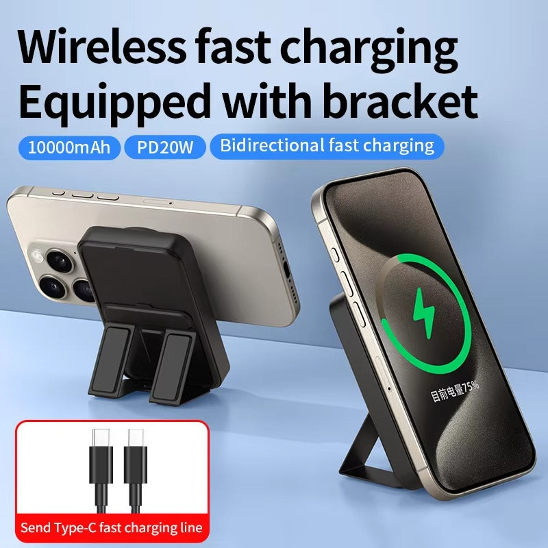 Premium, 10000mAh Magnetic Wireless Power Bank – PD Fast Charging, Portable Battery Source for iPhone, Apple Watch, AirPods