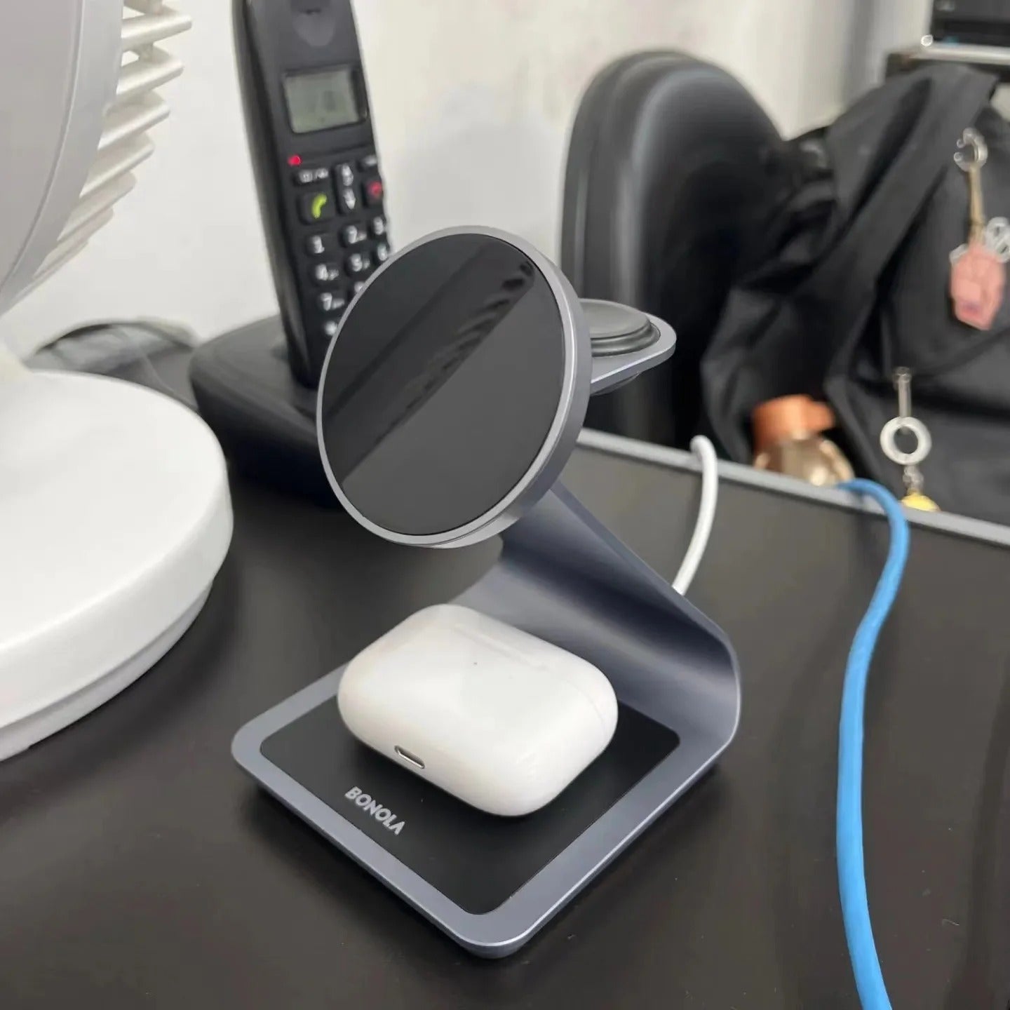 Premium 3 in 1 Magnetic Wireless Charging Stand – 15W Fast Charger Dock with Aluminum Alloy Metal Design for iPhone, Apple Watch and AirPods