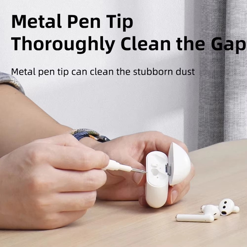 Premium 3-in-1 Bluetooth Earbuds Cleaning Pen – Deep Clean Brush Kit for AirPods, Charging Case & Speaker Holes, Compact Tool for Phone & Earphones