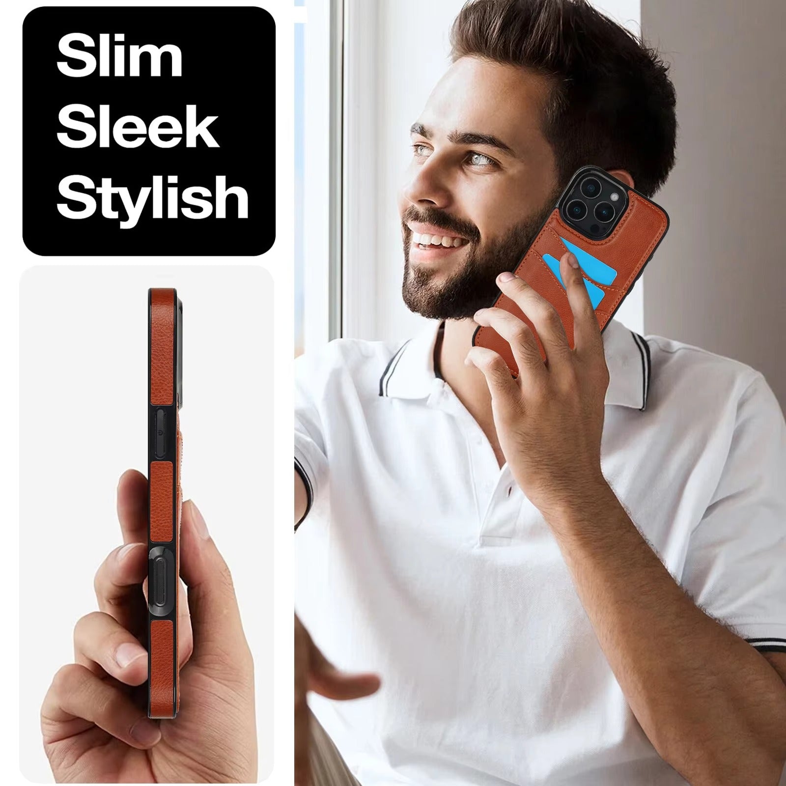 Premium Apple iPhone Case, MagSafe Compatible, Camera Lens and Screen Protection, Ultra Thin, Shockproof, Magnetic, Full All Around Protection, Leather Card Wallet Cover