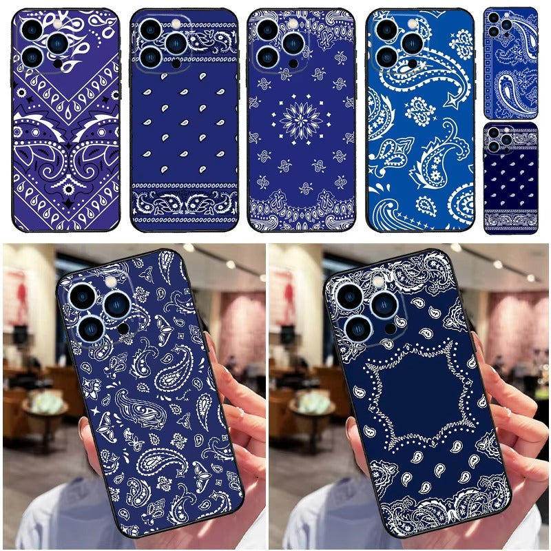 Luxury Apple iPhone Case, MagSafe Compatible, Camera Lens and Screen Protection, Ultra Thin, Shockproof, Magnetic, Full All Around Protection, Bandana Paisley Cover