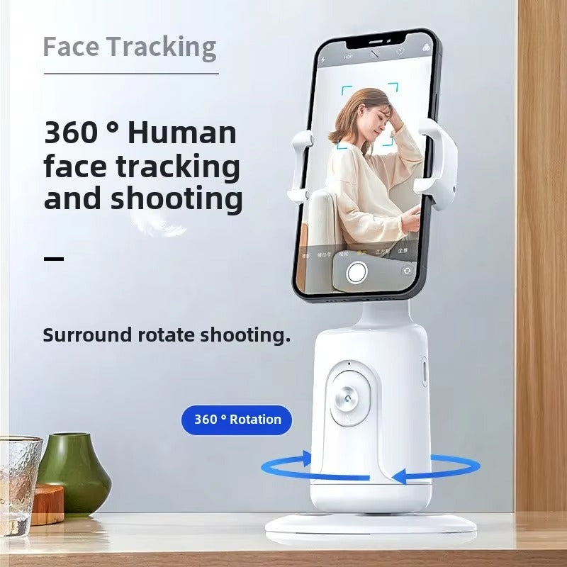 High Quality AI Face Tracking Phone Tripod Stand – 360° Rotation, No App Needed, Auto Follow, Stabilizer, Smart Camera Holder for Vlog & Live
