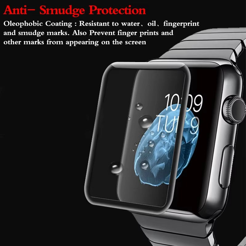 Premium 3D Full Cover Tempered Glass Screen Protector for Apple Watch – Anti-Fingerprint, Shockproof Case Bundle 38mm–49mm