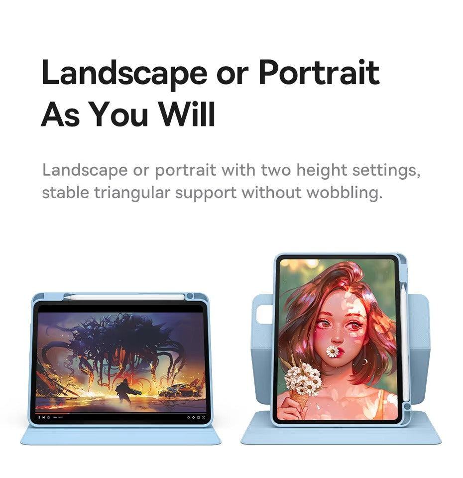 Premium Magnetic iPad Case with Pencil Holder – Slim Smart Cover with Auto SleepCompatible with 10.2", 10.9", 11", 12.9" Tablets