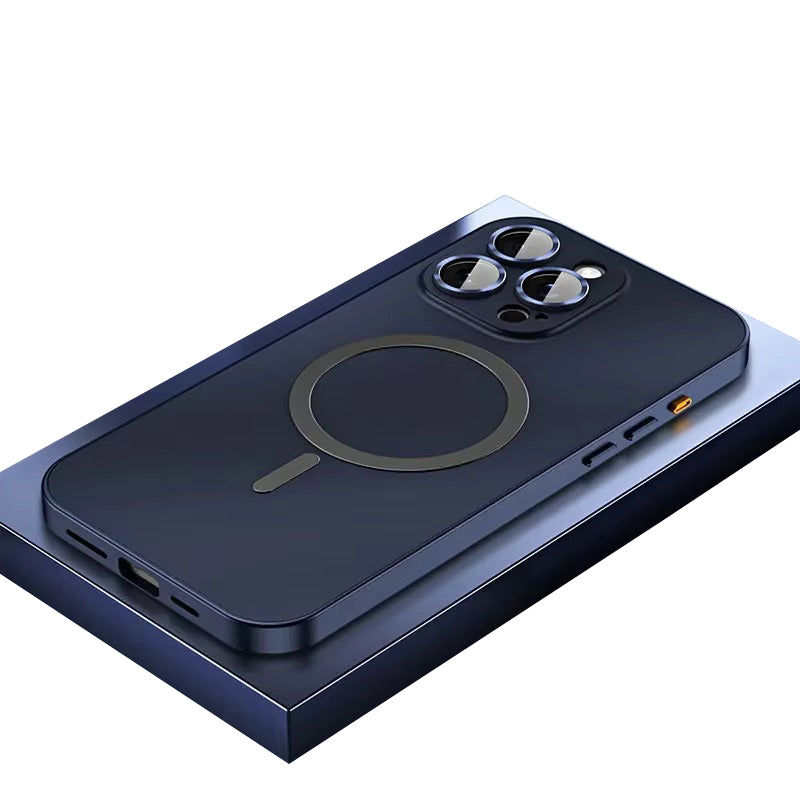 Luxury Apple iPhone Case, MagSafe Compatible, Camera Lens & Screen Protection, Ultra Thin, Shockproof, Magnetic Full All Around Cover – Metal Frame Case with Aluminum PC Back Panel for Sleek Durable Protection
