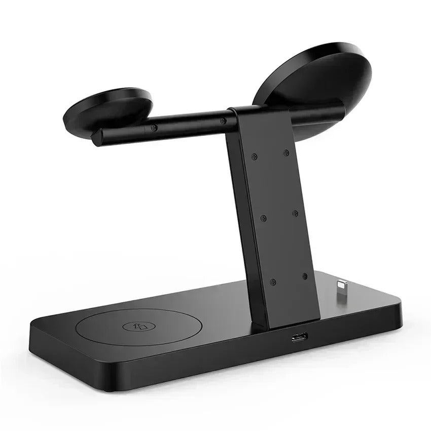 Premium 5 in 1 Magnetic Wireless Charging Station – Foldable Fast Charger Stand for Phones, Smartwatches, Earbuds with 30W Output & LED Night Light