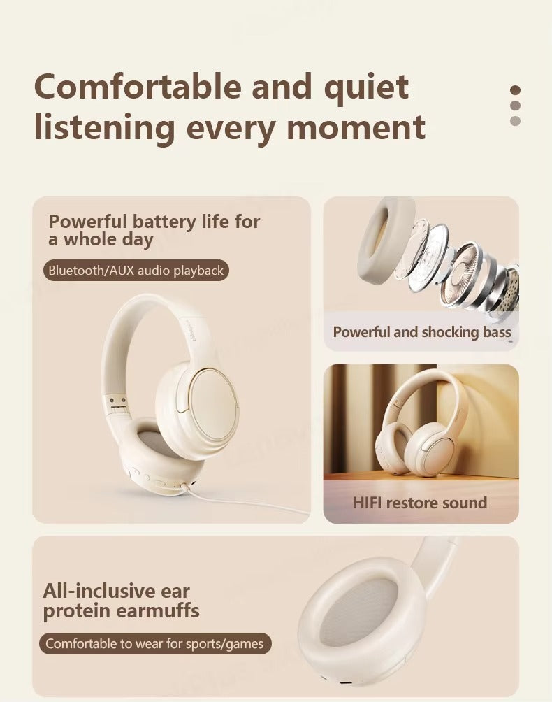 High Quality Wireless Gaming Headphones for iPhone – Bluetooth 5.3 Dual Mode Headset with Mic, Foldable Over-Ear Design