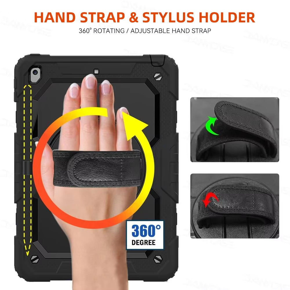 Rugged iPad Case – Shockproof Heavy Duty Protective Cover Compatible with 9.7", 10.2", 10.5", 10.9", 11", 12.9", 13" Tablets