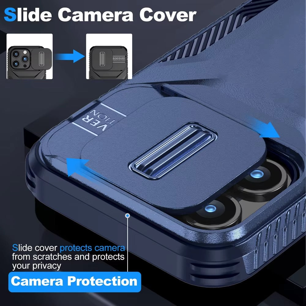 Robust Apple iPhone Case MagSafe Compatible, Camera Lens & Screen Protection, Cover with Slide Lens Armor Shell