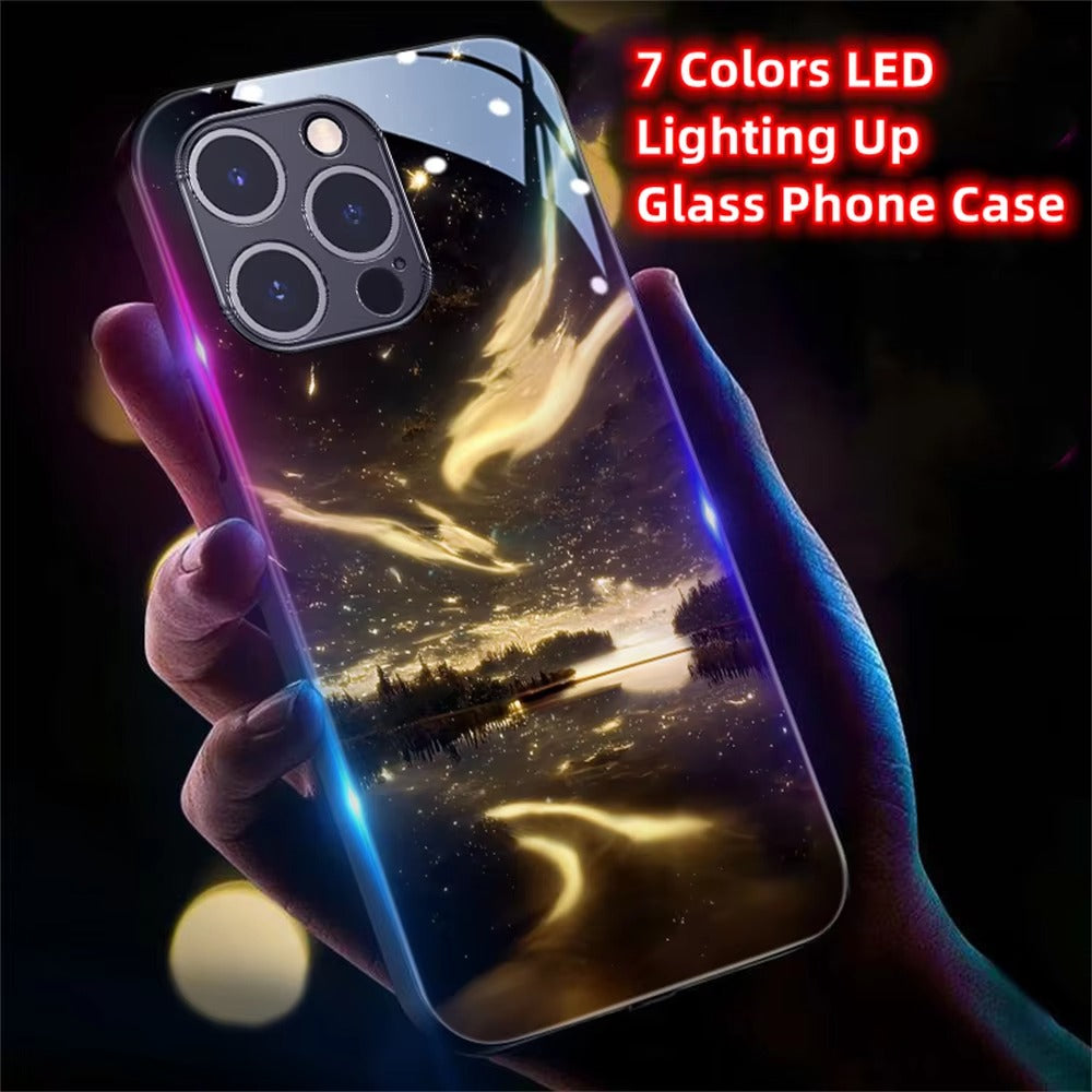Premium Apple iPhone Case, MagSafe Compatible, Camera Lens and Screen Protection, Ultra Thin, Shockproof, Magnetic, Full All Around Protection, Galaxy LED Glass Cover
