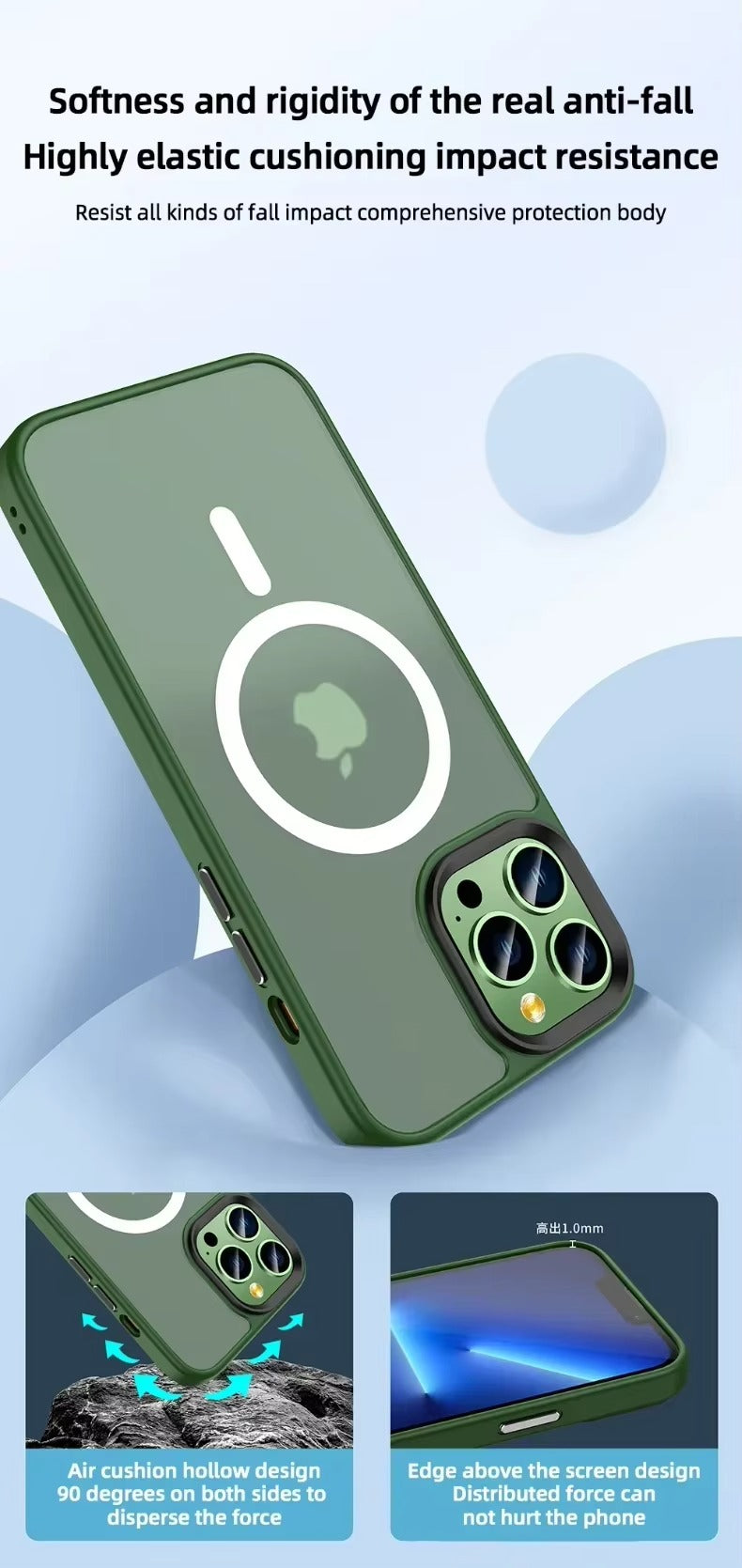 Premium Apple iPhone Case, MagSafe Compatible, Camera Lens & Screen Protection, Ultra Thin, Shockproof, Magnetic Full All Around Cover – Matte Translucent Frosted Case with Wireless Charging Support & Sleek Finish