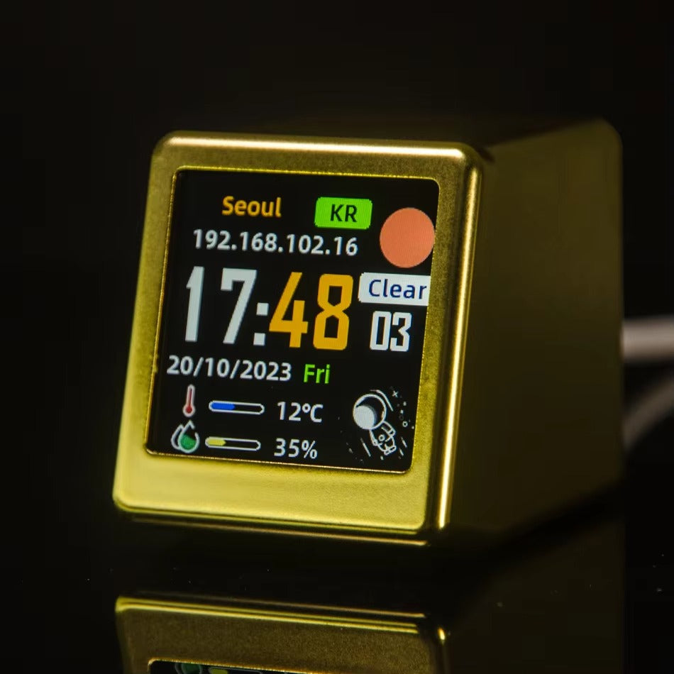 Premium Creative Smart WiFi Desktop Clock for iPhone –Mini Weather Display with Cute Animations, Electronic Photo Frame