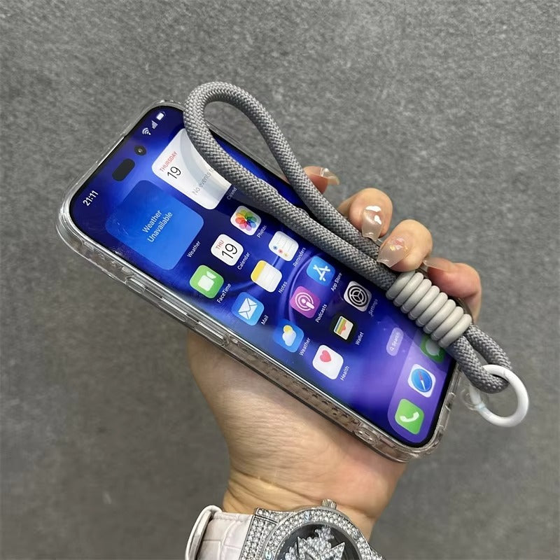 Luxury Apple iPhone Case, MagSafe Compatible, Camera Lens & Screen Protection, Ultra Thin, Shockproof, Magnetic Full All Around Cover – Laser Aurora Raindrop Acrylic Case with Wrist Strap & Wireless Charging