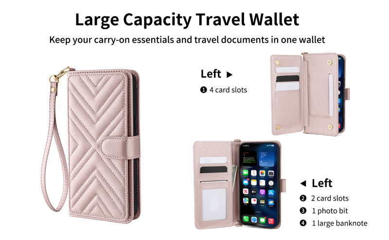 Luxury Crossbody Wallet iPhone Case – Fashion Shoulder Strap, Magnetic Closure, Card Holder and Premium Protection for iPhone