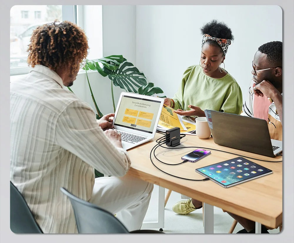 High Quality 140W GaN Desktop Charger – 5 Port Fast Charging Station with USB C PD PPS QC Support for Laptops, Tablets, Phones and Smart Devices