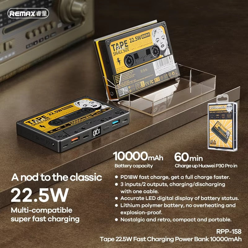 Premium 10000mAh Portable Power Bank – PD18W QC22.5W Two-Way Fast Charging, Digital Display, Compact Mobile Battery for Apple Huawei Xiaomi