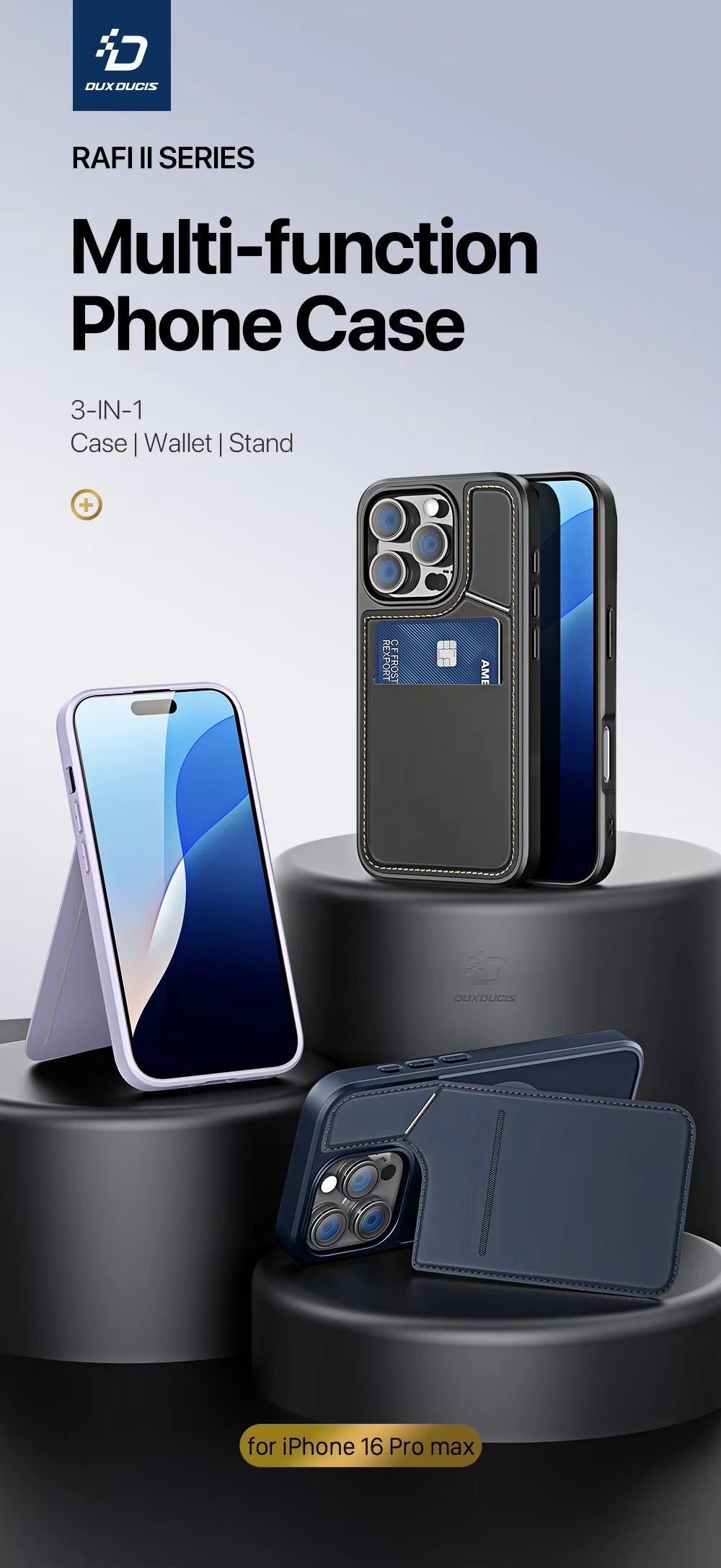 Premium Apple iPhone Case, MagSafe Compatible, Camera Lens and Screen Protection, Ultra Thin, Shockproof, Magnetic, Full All Around Protection, 3-in-1 Business Card Cover