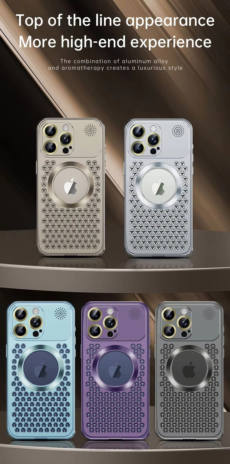 High Quality Apple iPhone Case, MagSafe Compatible, Camera Lens & Screen Protection, Ultra Thin, Shockproof, Magnetic Full All Around Cover – Metal Heat Dissipation Case with Magnetic Aluminum Back for Enhanced Cooling