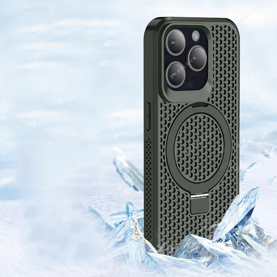 Luxury Apple iPhone Case, MagSafe Compatible, Camera Lens & Screen Protection, Ultra Thin, Shockproof, Magnetic Full All Around Cover – Matte Magnetic Case with Holder, Heat Dissipation & Wireless Charging Support