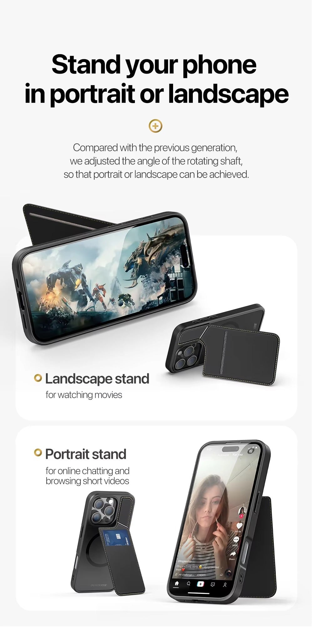 Premium Apple iPhone Case, MagSafe Compatible, Camera Lens and Screen Protection, Ultra Thin, Shockproof, Magnetic, Full All Around Protection, 3-in-1 Business Card Cover