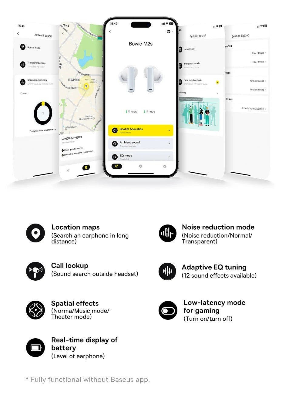 Luxury Noise Cancelling Bluetooth Earbuds for iPhone – Wireless ANC Headphones , -48dB Deep Noise Reduction for Calls & Music