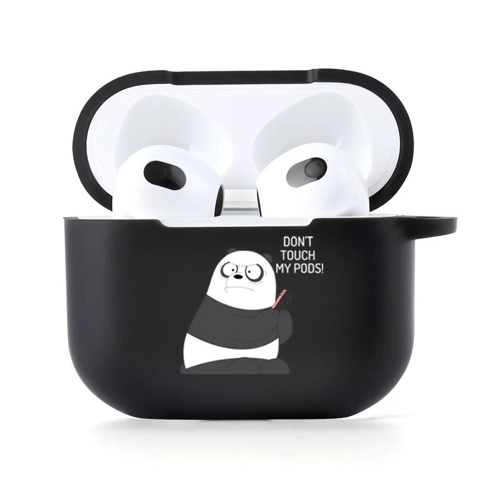 Premium Cute Cartoon Silicone AirPods Case Cover – A, B, C Letters & Fun Designs like Cat, Hearts, Angry Panda, Music Notes, for AirPods Pro 2, Pro, 3, 1/2