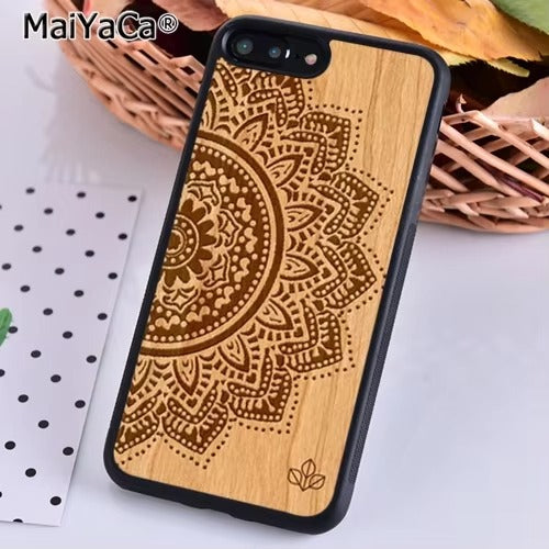 Luxury Apple iPhone Case, MagSafe Compatible, Camera Lens Protection, Magnetic, Full All Around Protection, Bamboo Wood Cover