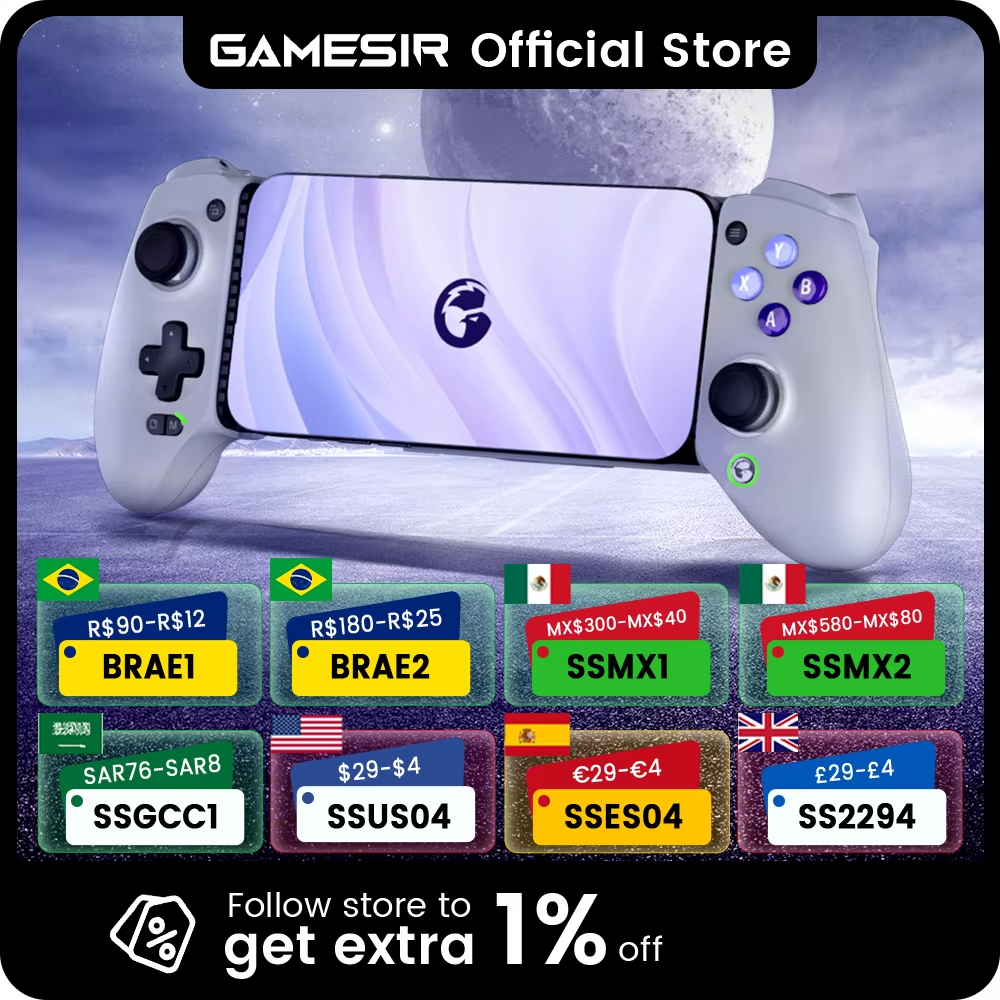 Premium Mobile Game Controller for iPhone, Hall Effect Joystick Gamepad, Wireless Stretchable Design for Apple Devices