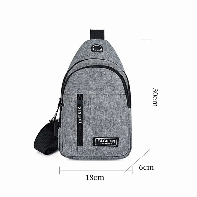 Premium Waterproof Crossbody Chest Bag for Men – Multifunctional Oxford Fabric Shoulder Sling with Anti-Theft Pocket, Stylish Casual Travel Pack
