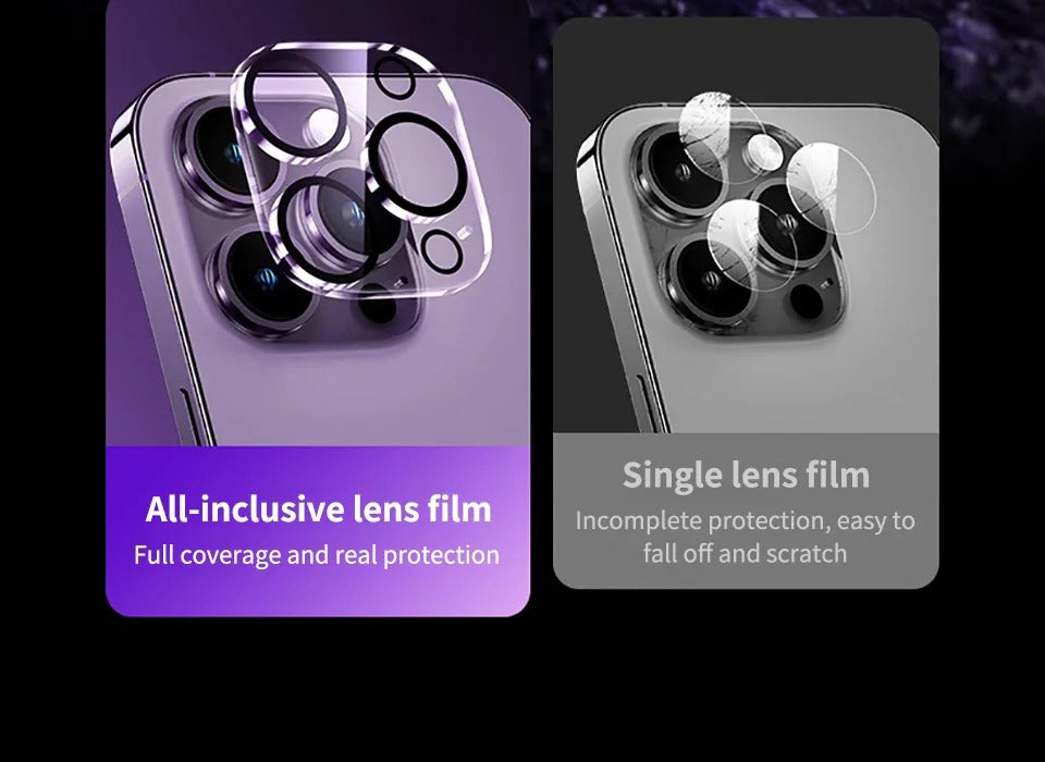 Ultra Thin Camera Lens Protector for iPhone – 4PCS Full Coverage Tempered Glass, Anti-Scratch, Dust-Free, Anti-Fingerprint, HD Clarity, Strong Adhesion