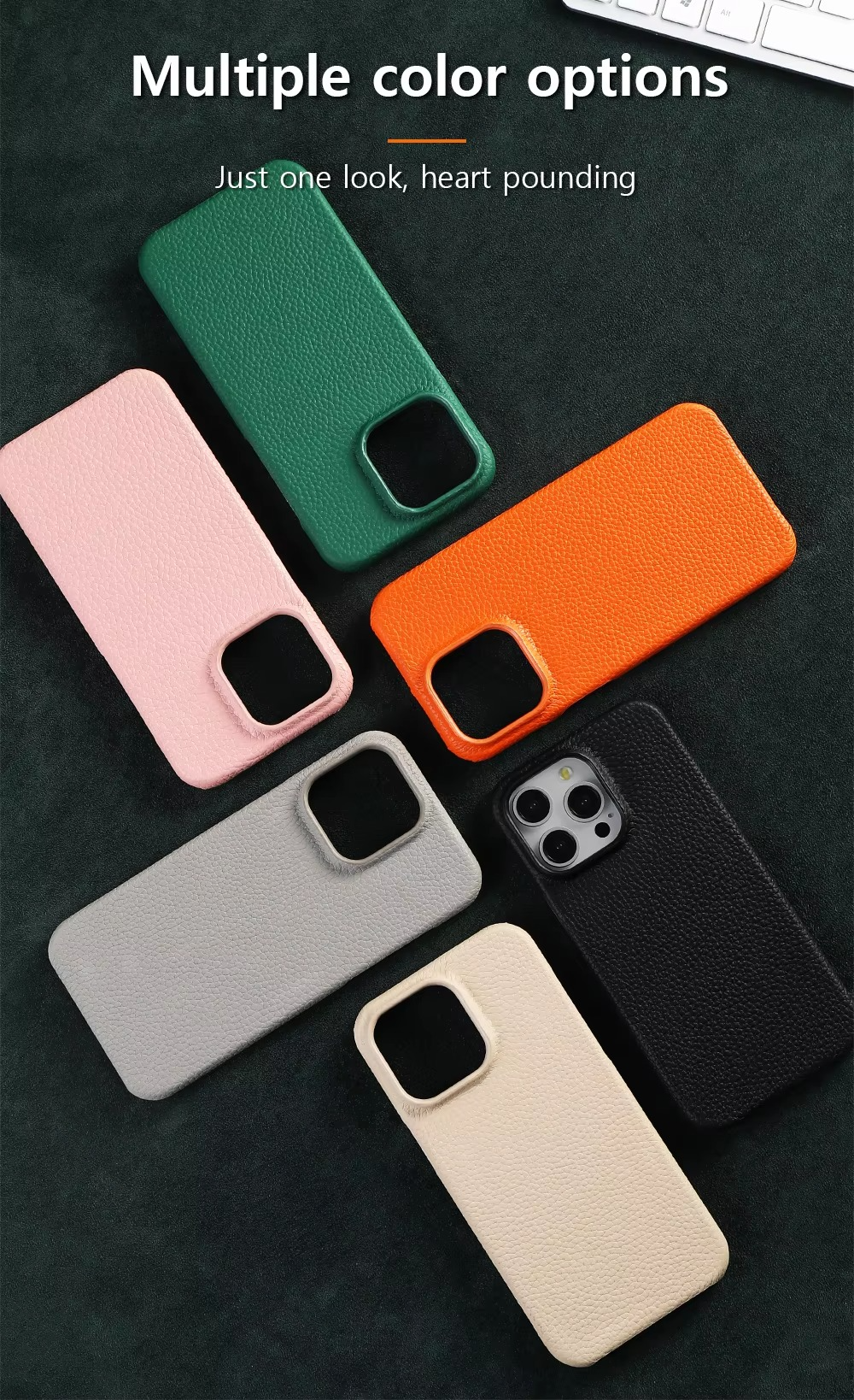 Luxury Natural Cowhide Leather MagSafe iPhone Case – Lychee Texture, Durable & Stylish Phone Back Cover | Case for iPhone